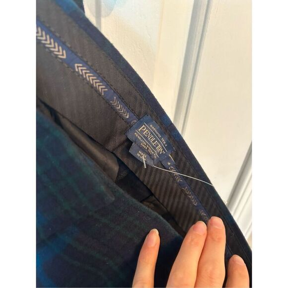 Pendenton blue plaid skinny pants women’s size 4 nwt 100% virgin wool - Picture 8 of 8